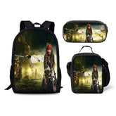 Pirates of the Caribbean Schoolbag Backpack Lunch Bag Pencil Case 3pcs Set Gift for Kids Students